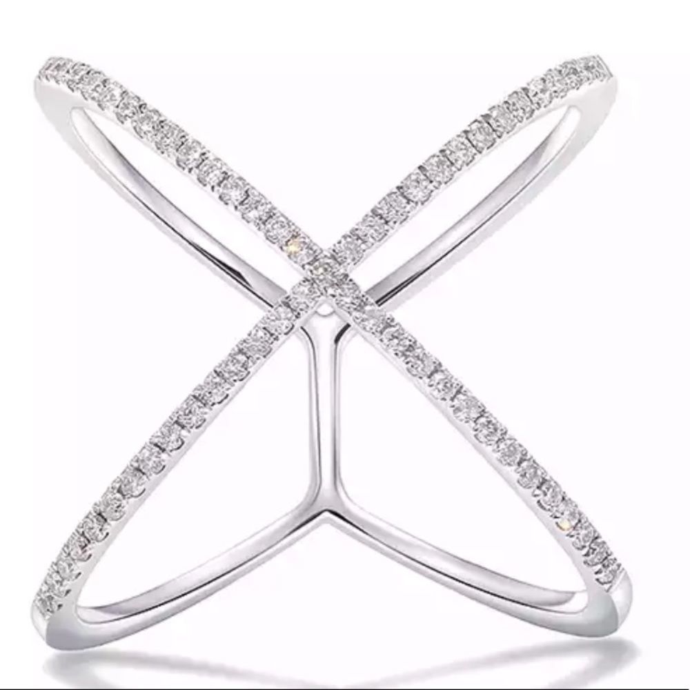 X micropaved diamond saintly minimalist ring
